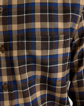 MEN'S SIR PENDLETON MERINO SHIRT<br>BROWN/BLUE PLAID