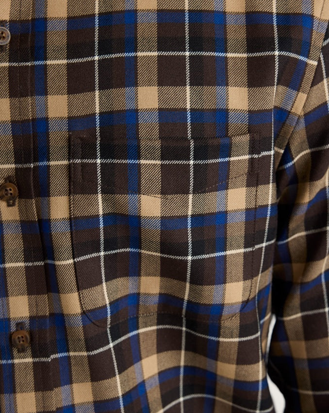 MEN'S SIR PENDLETON MERINO SHIRT<br>BROWN/BLUE PLAID