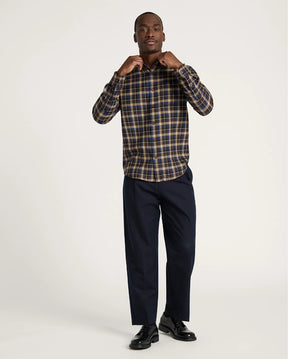MEN'S SIR PENDLETON MERINO SHIRT<br>BROWN/BLUE PLAID