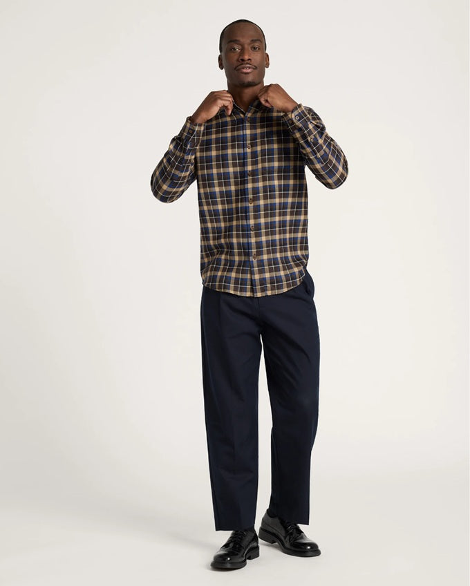 MEN'S SIR PENDLETON MERINO SHIRT<br>BROWN/BLUE PLAID