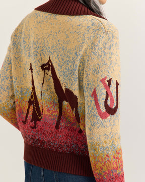 WESTERN SCENIC CARDIGAN<br>SUNRISE OMBRE