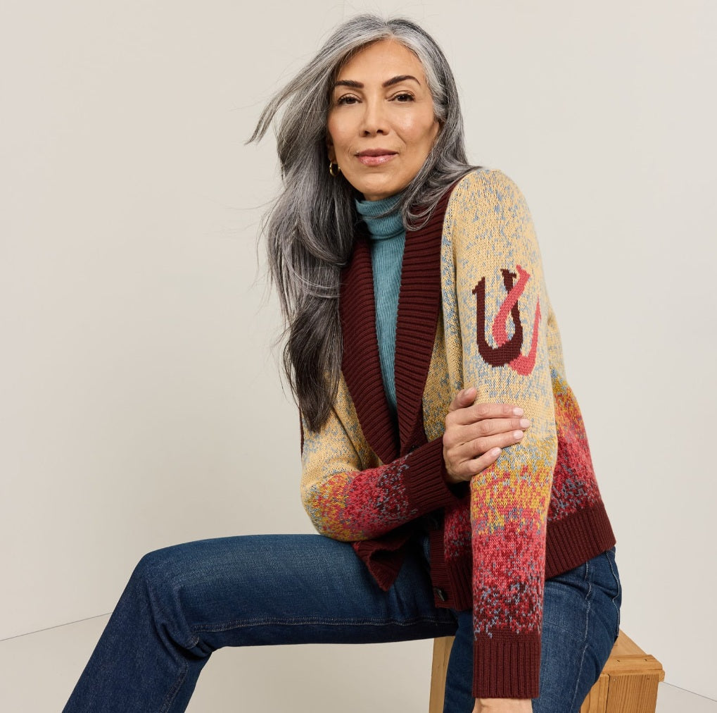 WESTERN SCENIC CARDIGAN<br>SUNRISE OMBRE