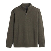 MEN'S SHETLAND COLLECTION QUARTER-ZIP SWEATER<br>Camo Heather