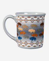 COFFEE MUG, SET OF 4<br>PRAIRIE RUSH HOUR GREY