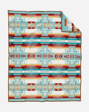 Chief Joseph Jacquard Blanket<br>Aqua