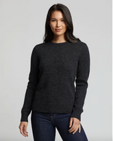 Shetland Crew Pullover<br>Black Heather