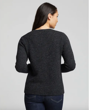 Shetland Crew Pullover<br>Black Heather