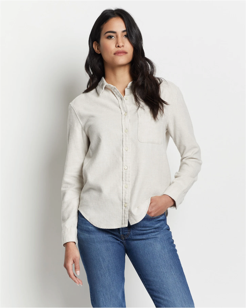 Boyfriend Flannel Shirt <br> Natural