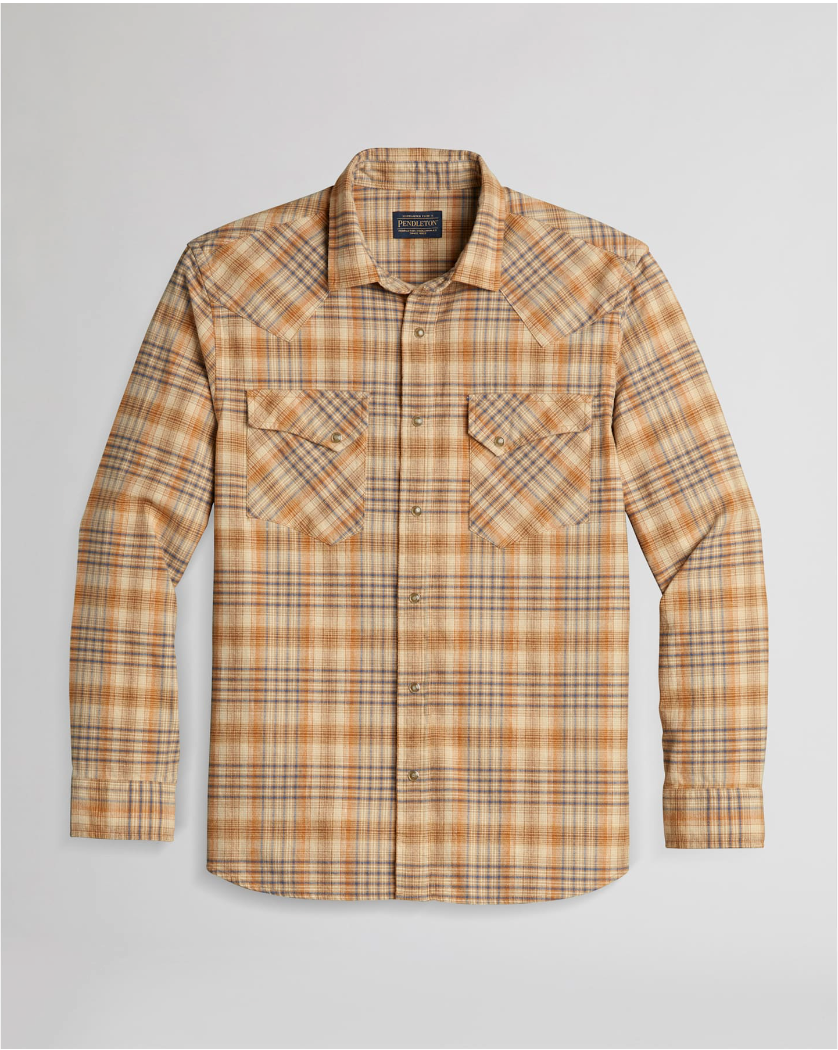 Wyatt Shirt <br> Tan/Blue Plaid
