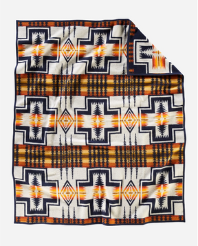 HARDING JACQUARD BLANKET<br>NAVY