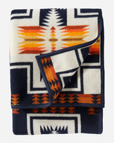 HARDING JACQUARD BLANKET<br>NAVY