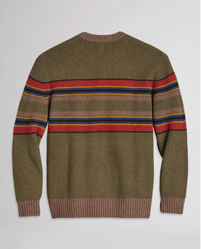Park Crewneck Sweater <br> Yakima Stripe-Green