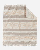 Jacquard Fringed Throw <br> Sandhills Beige
