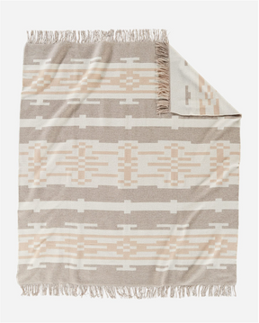 Jacquard Fringed Throw<br>Sandhills Beige