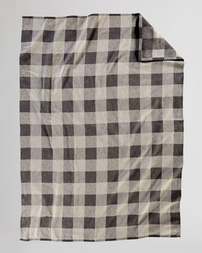 Rob Roy Organic Cotton Blanket <br> Cream/Slate