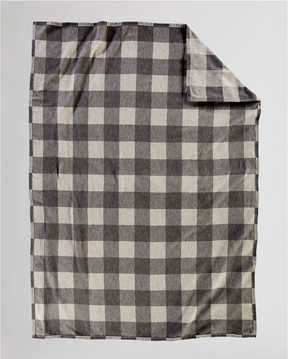 Rob Roy Organic Cotton Blanket <br> Cream/Slate
