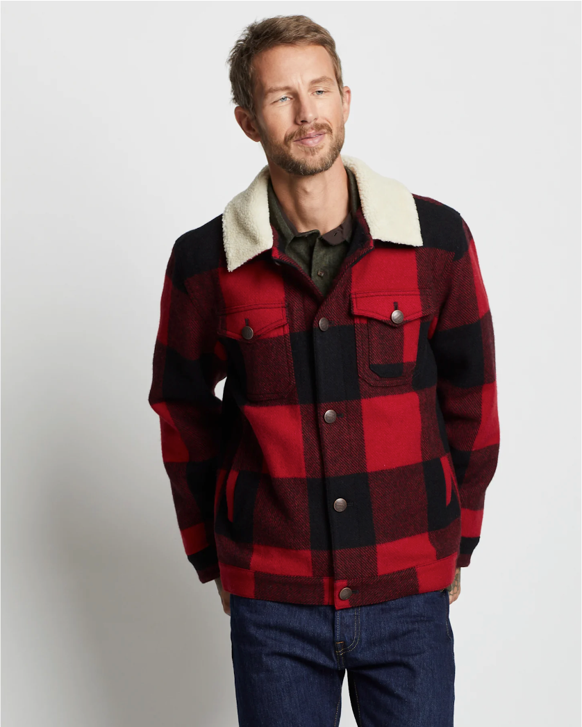 Stadium Cloth Plaid Trucker <br> Red/Black Buffalo Check