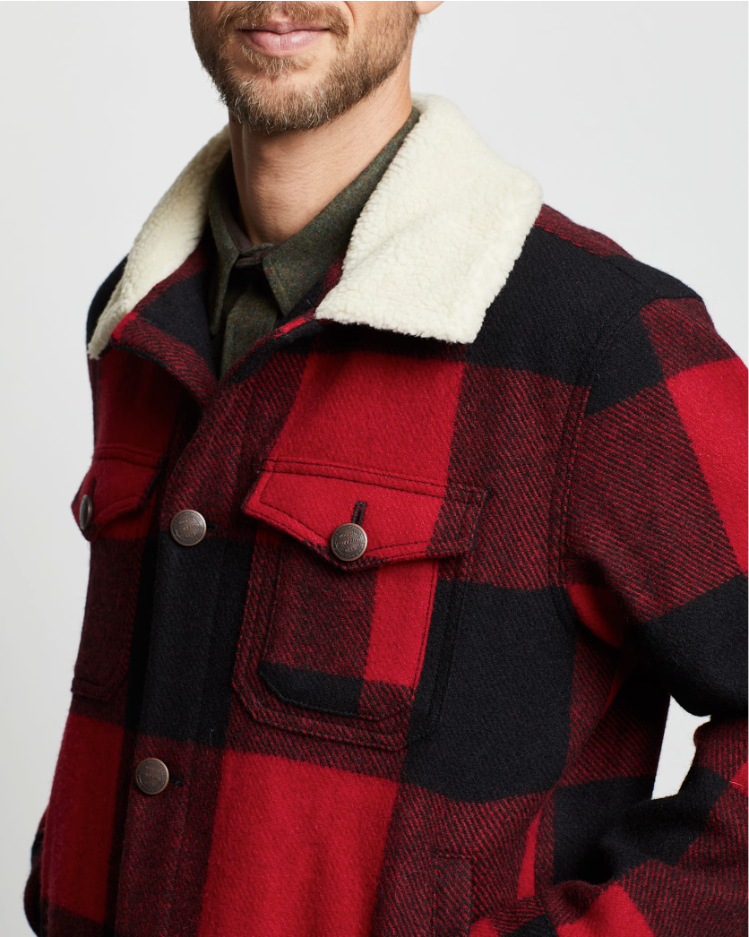 Stadium Cloth Plaid Trucker <br> Red/Black Buffalo Check