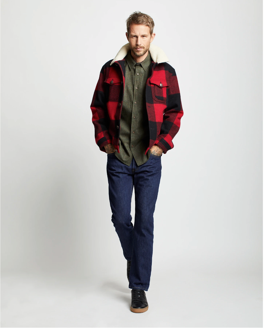 Stadium Cloth Plaid Trucker <br> Red/Black Buffalo Check