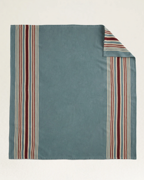 CARICO LAKE/STRIPE ORGANIC COTTON THROW GIFT PACK<br>MARINE/SHALE